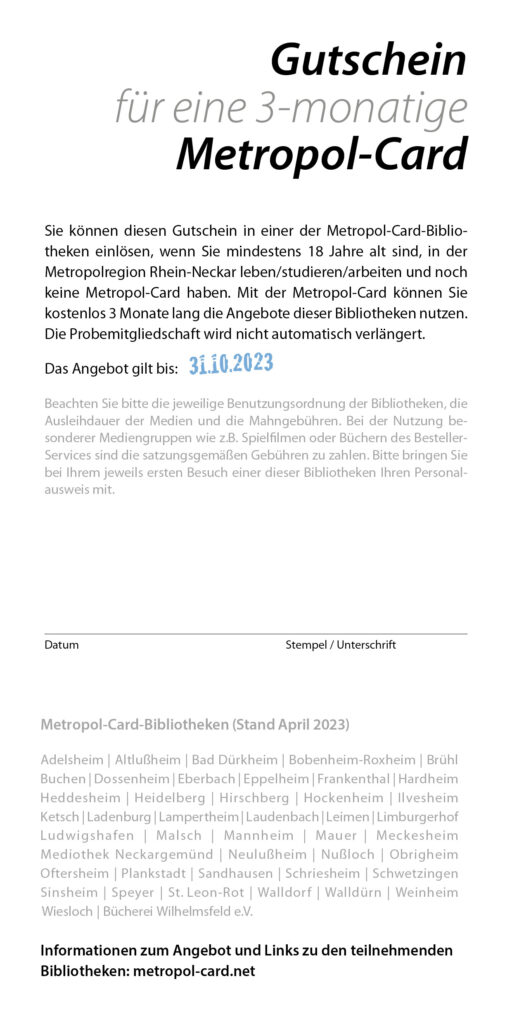 Rückseite Metropol-Card Schnupperausweis