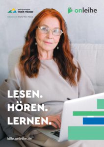 Onleihe 3 Plakat Seniorin