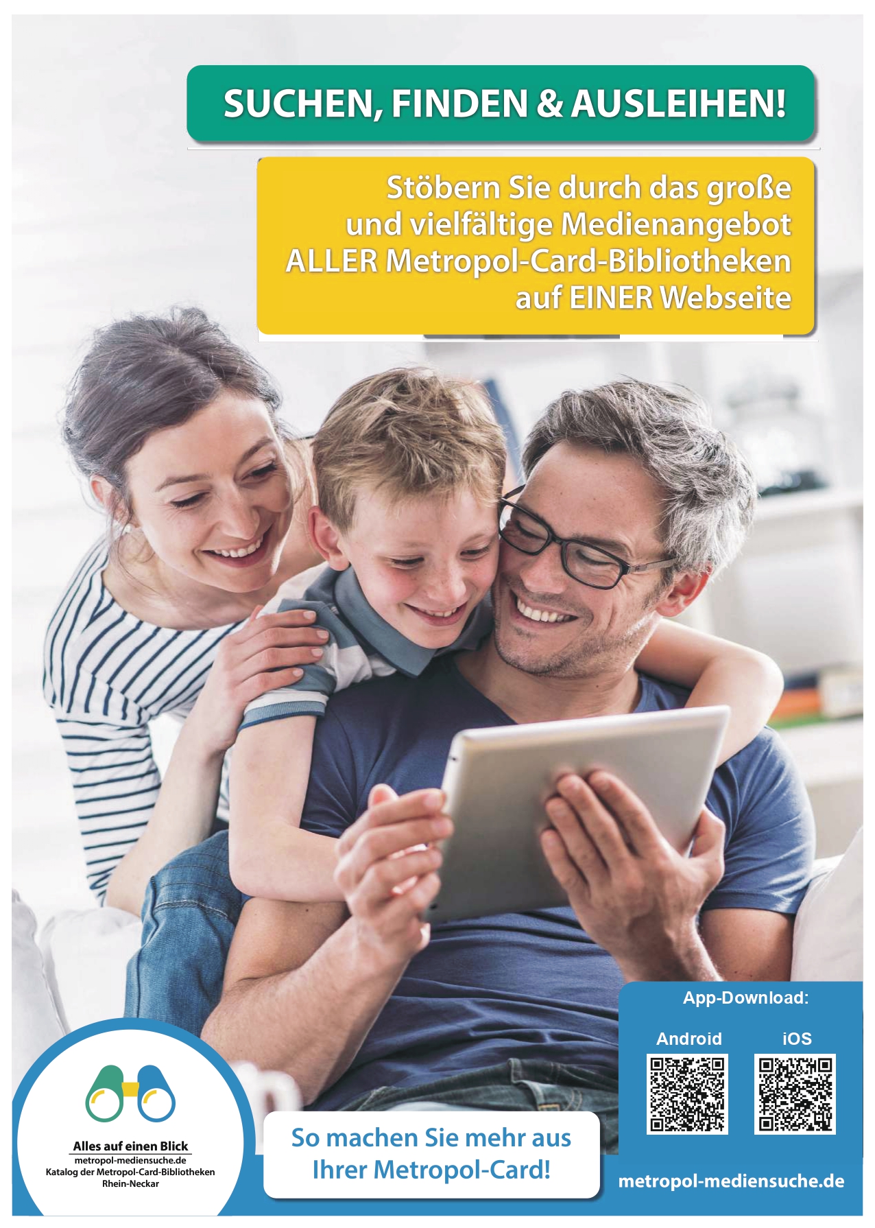 Metropol-Mediensuche Plakat mit Familie