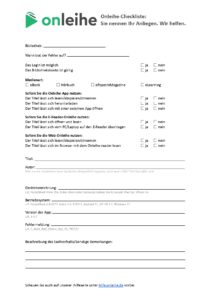 Onleihe 3 Checkliste